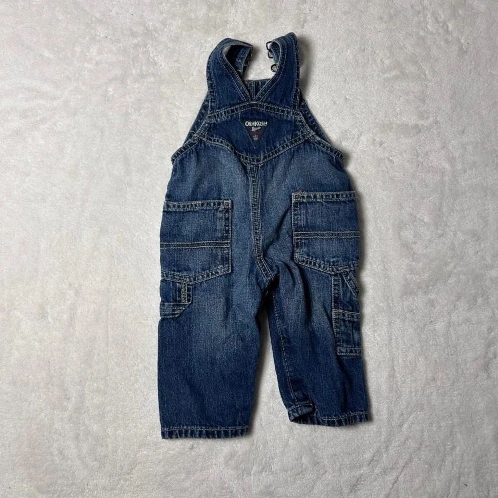 OshKosh B'gosh blue‎ denim overalls Size 6 months #kids #denim